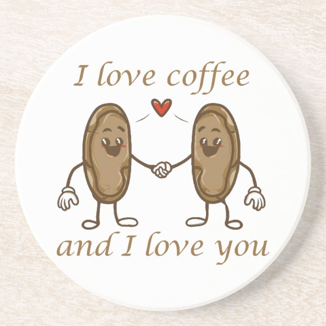 Porta-copos Eu amo café e eu amo você (Frente)