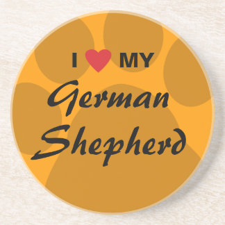 Porta-copos Eu amo (coração) meu german shepherd