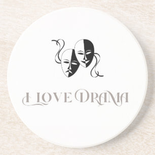 Porta-copos Eu Amo Drama, Máscaras de Teatro Artes Cênicas