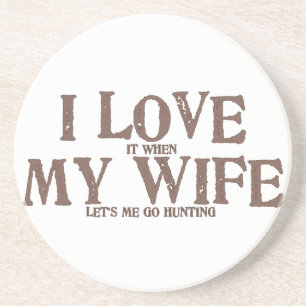 Porta-copos EU AMO (ele quando) MINHA ESPOSA (nos deixe que eu