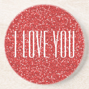 Porta-copos Eu Amo Você Falsa Glitter ou Seu Próprio Texto