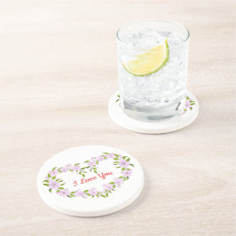 Porta-copos Eu amo você Flores fofas