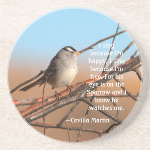 Porta-copos Eu canto porque sou feliz Sparrow