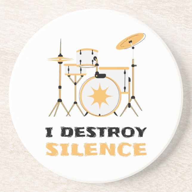Porta-copos Eu Destruo Silence Funny Drummer (Frente)