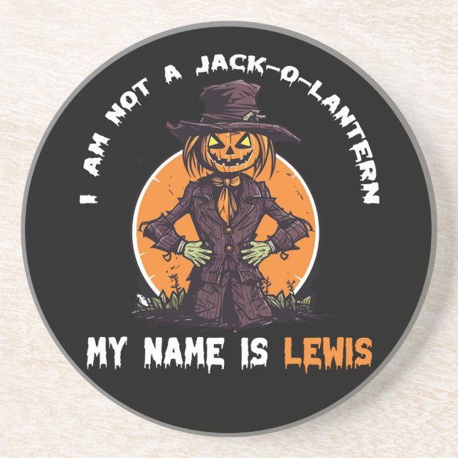Porta-copos Eu não sou um Jack-o-Lanterna Meu nome é Lewis (Frente)