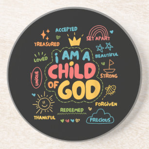 Porta-copos Eu sou uma Criança de Deus Fé Cristã Retro Jesus