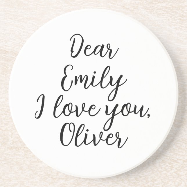 Porta-copos Eu Te Amo, Nome Modelo (Frente)