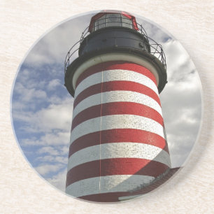 Porta-copos EUA, Maine, Lubec. Farol West Quoddy Head