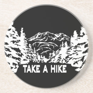 Porta-copos Faça uma citação de Hike, paisagem monocromática d