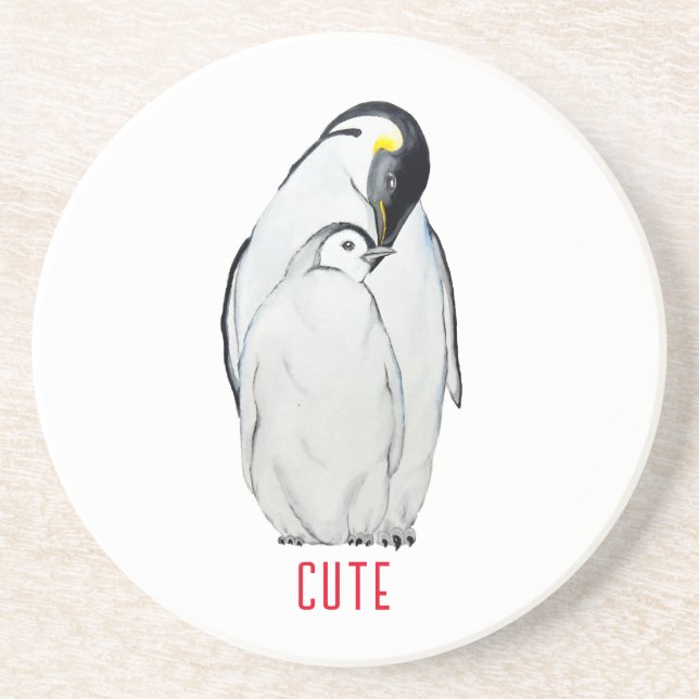 Porta-copos Família bonita de pinguins imperadores T-Shirt (Frente)