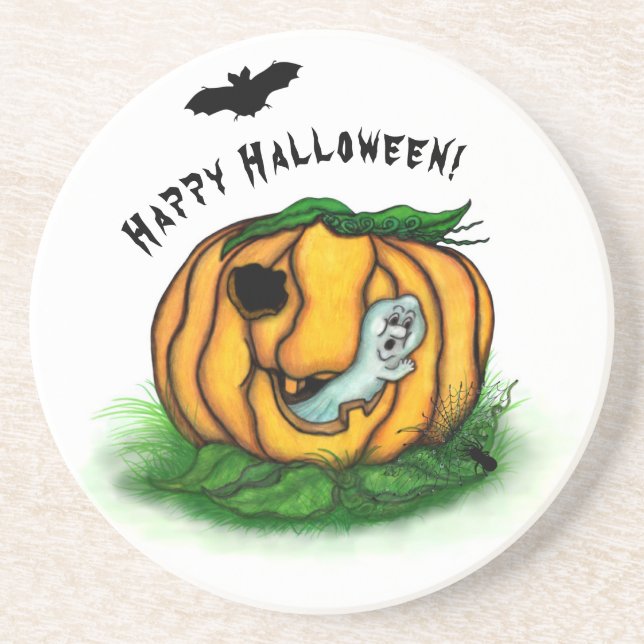 Porta-copos Fantasma do Halloween, Bat, Ghost e Spider (Frente)