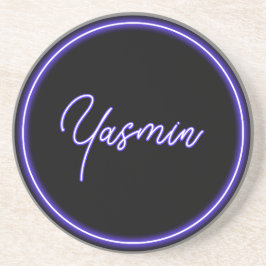 Porta-copos Favor de casamento estiloso com letra neon roxo e 