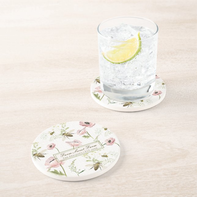 Porta-copos Fazenda Doce Fazenda Nome da família papoila, flor (Lateral)