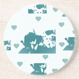 Porta-copos Feline Friends. Adorable Kitten Duo.