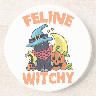 Porta-copos Feline Witchy Funny Spooky Gatinho Gatinho