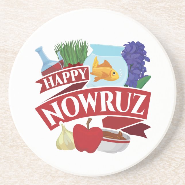 Porta-copos Feliz Ano Novo Persa de Nowruz (Frente)
