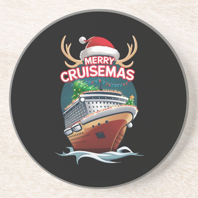 Porta-copos Feliz Cruisemas Cruise Ship Family Christmas Funny (Frente)