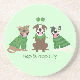 Porta-copos Feliz Dia de São Patrício Pit Bull Cães