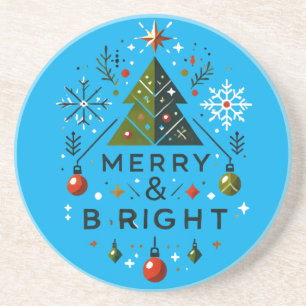 Porta-copos Feliz festiva e Design de árvore de Natal brilhant