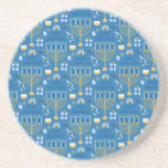 Porta-copos Feliz Hanukkah Estrela Judia Menorah Blue Chanukah<br><div class="desc">Feliz Hanukkah,  Chanukah,  Menorah,  festival de luzes,  estrela judia,  porta copos azul.</div>