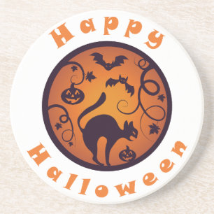 Porta-copos Feliz lanterna do Halloween aranhas e morcegos neg