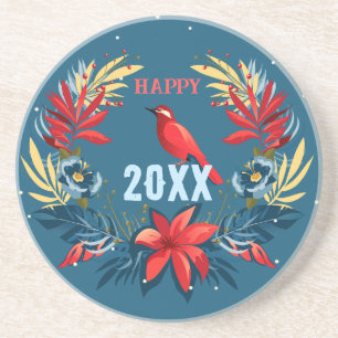 Porta-copos Feliz Natal e Feliz Ano Novo! 2027 Pássaro Vermelh