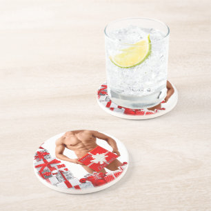 Porta-copos Feliz Natal SlipperyJoe prata branca