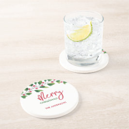 Porta-copos Feliz Natal, Vermelho E Vermelhos, Terra De Aquare