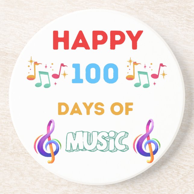Porta-copos Felizes 100 Dias De música (Frente)