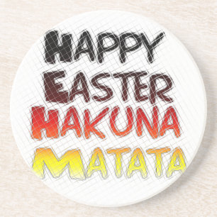 Porta-copos Felz pascoa: Hakuna Matata Text Art Design