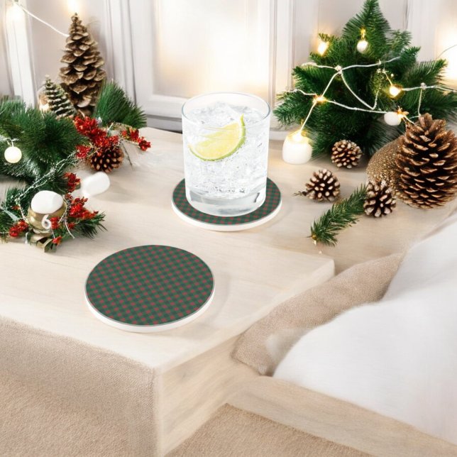 Porta-copos Feriado da Xadrez de Buffalo Verde Vermelho (Criador carregado)