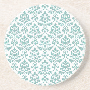 Porta-copos Feuille Damask Teal Pattern