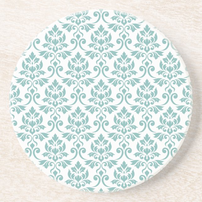 Porta-copos Feuille Damask Teal Pattern (Frente)