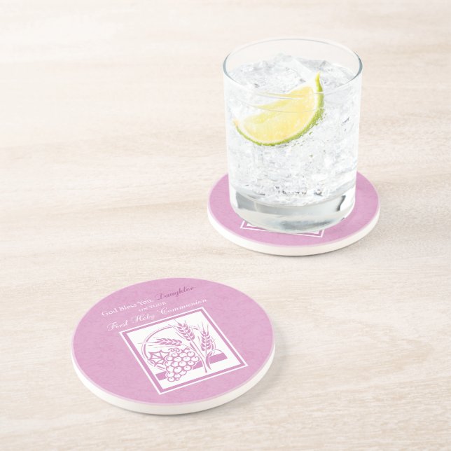 Porta-copos Filha Primeira Comunhão, Rosa (Lateral)