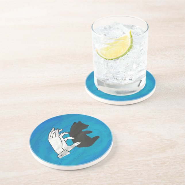 Porta-copos Filhote de Urso Sombra em Azul (Lateral)