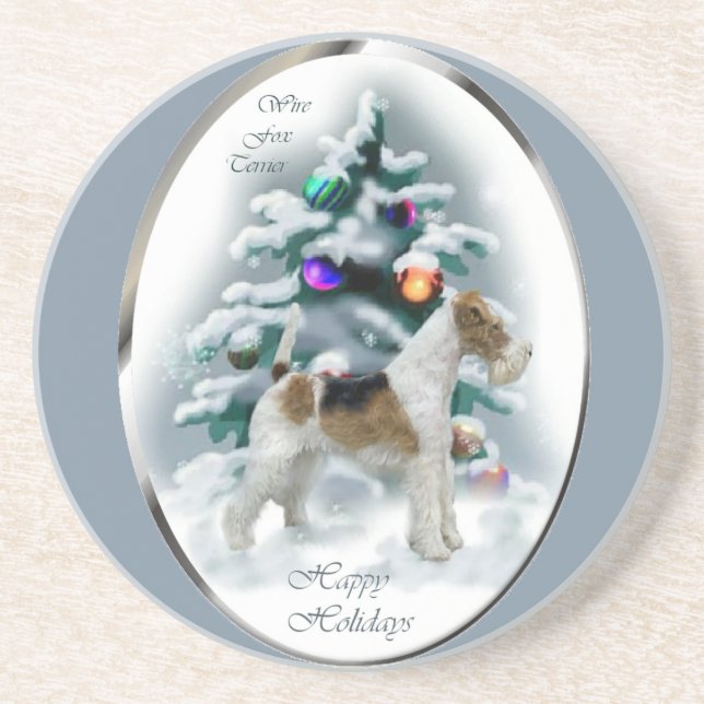 Porta-copos Fio Fox Terrier Natal (Frente)
