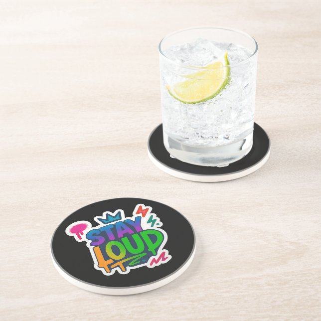 Porta-copos Fique alto Grafite Neon Trabalho de arte (Lateral)