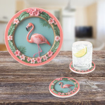 Flamingo Equilibrado Redondo em Arenito