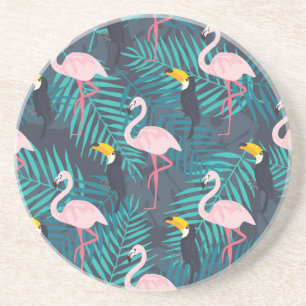 Porta-copos Flamingo, tucano: padrão das folhas tropicais