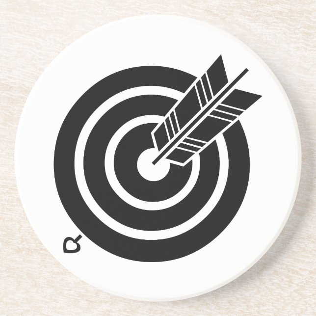 Porta-copos Flecha atingiu um alvo redondo (Frente)