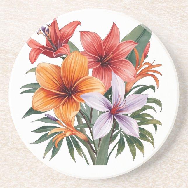 Porta-copos Fleurs Exotiques – Dessous de verre  (Frente)