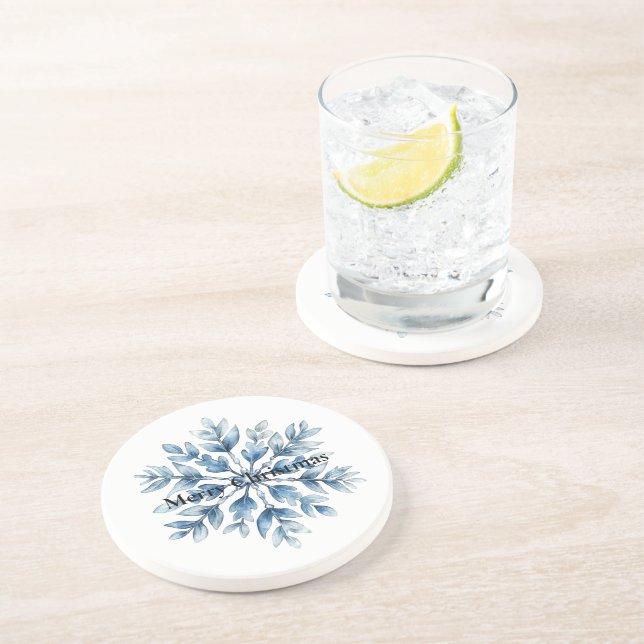 Porta-copos Floco de neve azul branco de inverno (Lateral)
