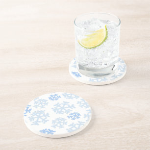 Porta-copos Floco de neve azul e branco