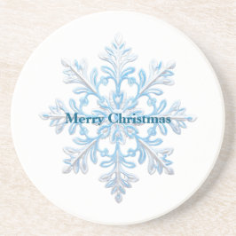 Porta-copos Floco de Neve de Natal Branco Teal Blue