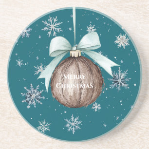 Porta-copos Flocos de Neve Azul Turquesa Natal Coco Arco