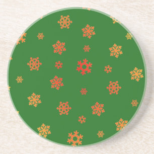Porta-copos Flocos de neve (Vermelho e Dourado) [Padrão de Nat