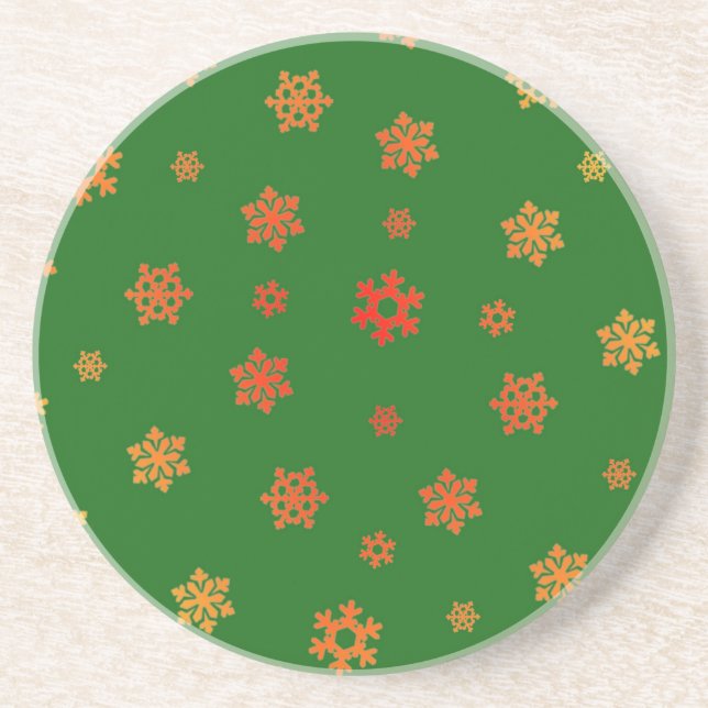 Porta-copos Flocos de neve (Vermelho e Dourado) [Padrão de Nat (Frente)