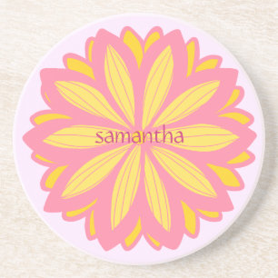 Porta-copos Flor Botânica Rosa E Amarelo
