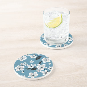PORTA-COPOS FLOR DE CEREJEIRA - SAKURA (AZUL FUMÊ)