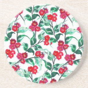 Porta-copos Flor de Cor Vermelha Floral Padrão-56698